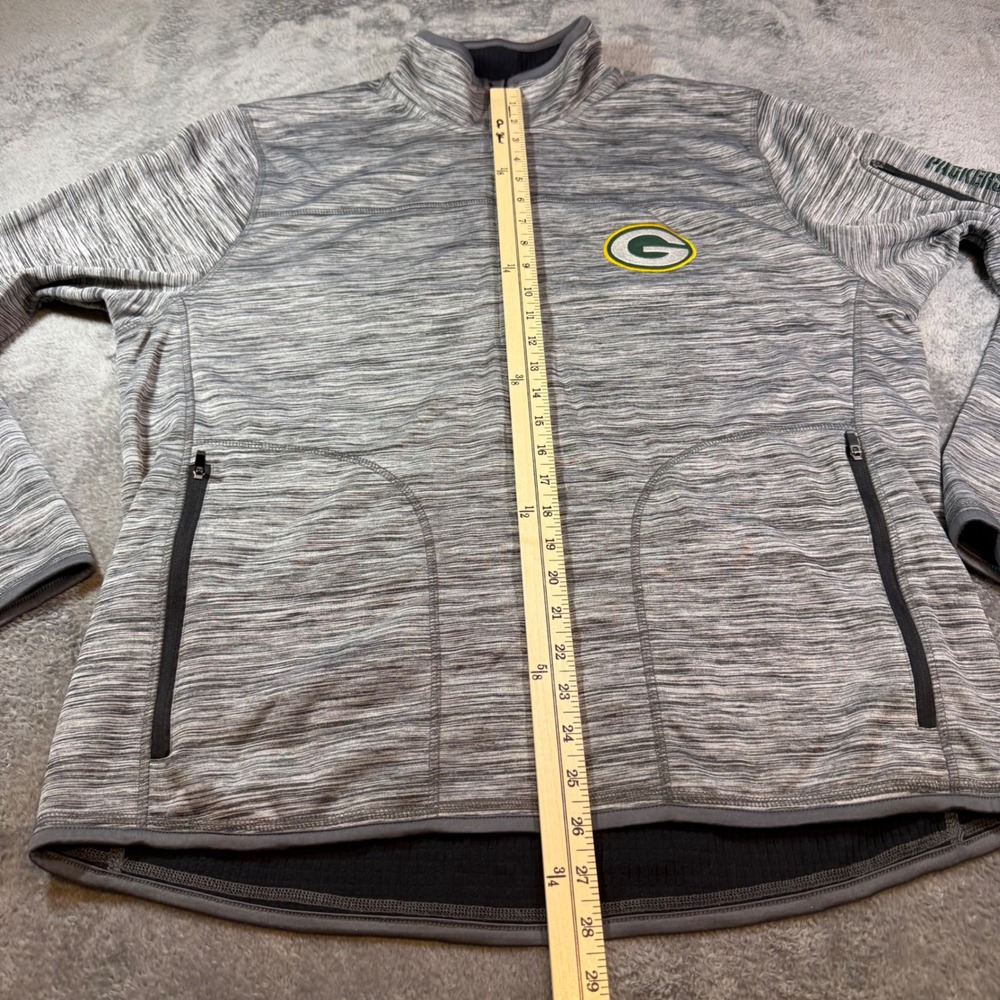 NFL Green Bay Packers Mens XL Quarter Zip Pullover Grey Space Dye Fleece Jacket - Picture 6 of 8